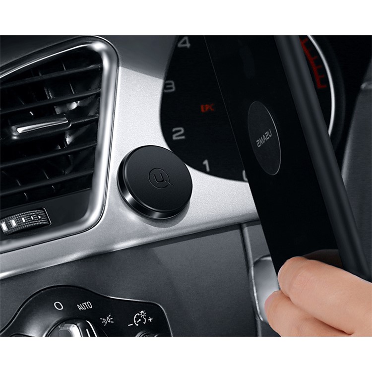 USAMS US-ZJ020 Universal Mini Magnetic Adhesive Plated Car Mount Phone Holder for iPhone Samsung Etc. - Black-5