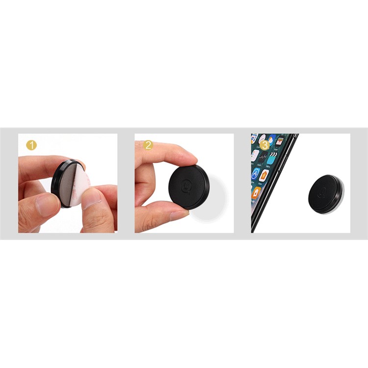 USAMS US-ZJ020 Universal Mini Magnetic Adhesive Plated Car Mount Phone Holder for iPhone Samsung Etc. - Black-7