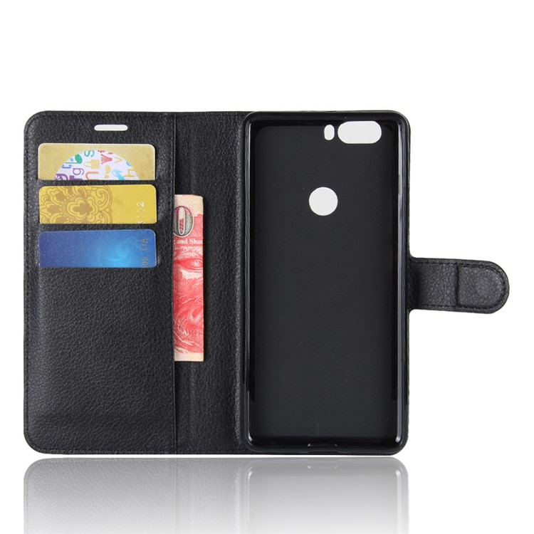 For ZTE nubia Z17 Litchi Texture Leather Wallet Stand Phone Accessory Case - Black-3