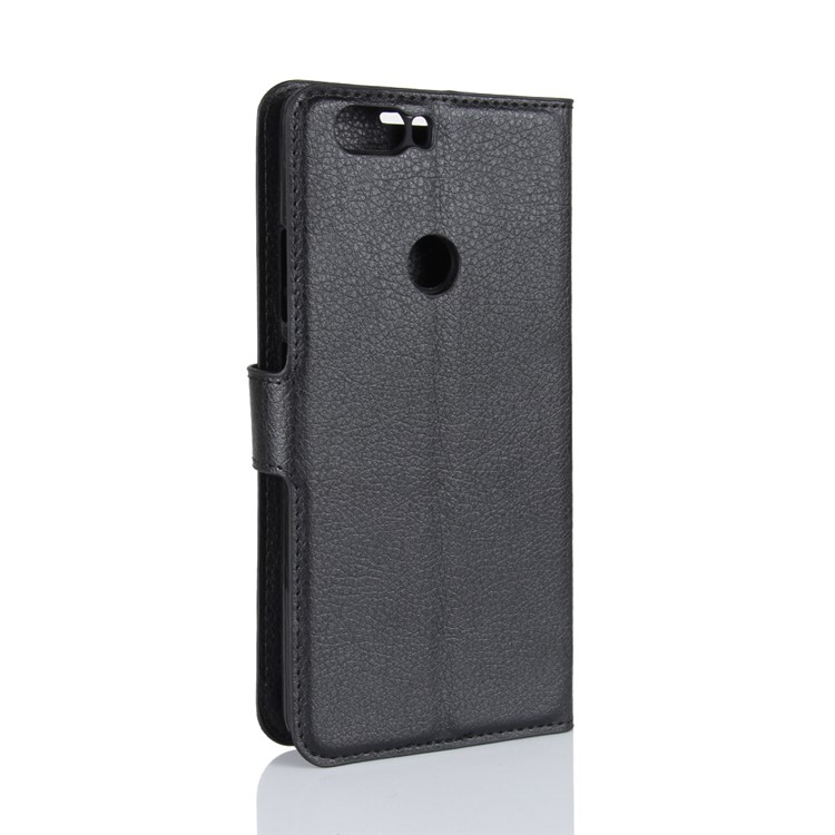 For ZTE nubia Z17 Litchi Texture Leather Wallet Stand Phone Accessory Case - Black-6