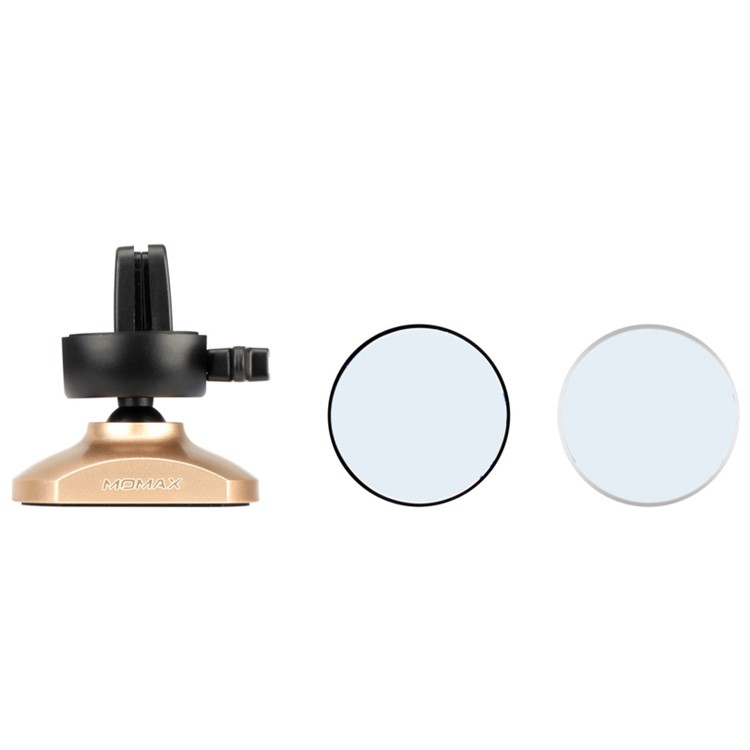 MOMAX Elite Magnetic 360° Rotation Phone Car Mount Mini Stand Holder - Gold Color-10