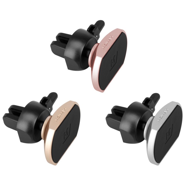 MOMAX Elite Magnetic 360° Rotation Phone Car Mount Mini Stand Holder - Gold Color-11