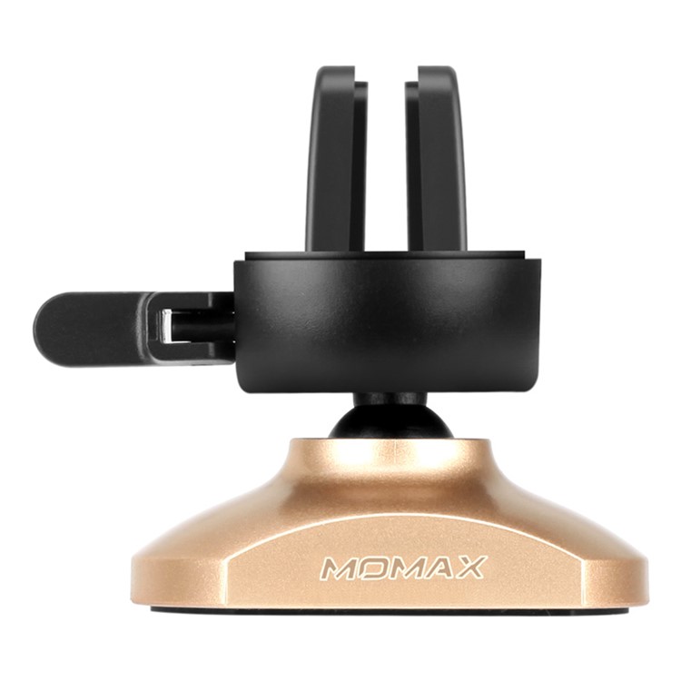 MOMAX Elite Magnetic 360° Rotation Phone Car Mount Mini Stand Holder - Gold Color-2