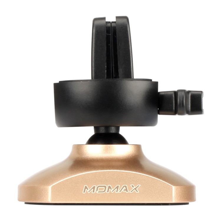 MOMAX Elite Magnetic 360° Rotation Phone Car Mount Mini Stand Holder - Gold Color-5