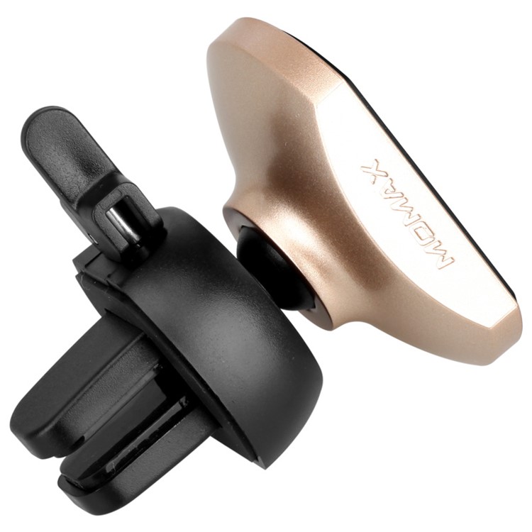 MOMAX Elite Magnetic 360° Rotation Phone Car Mount Mini Stand Holder - Gold Color-7