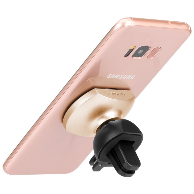 MOMAX Elite Magnetic 360° Rotation Phone Car Mount Mini Stand Holder - Gold Color-8