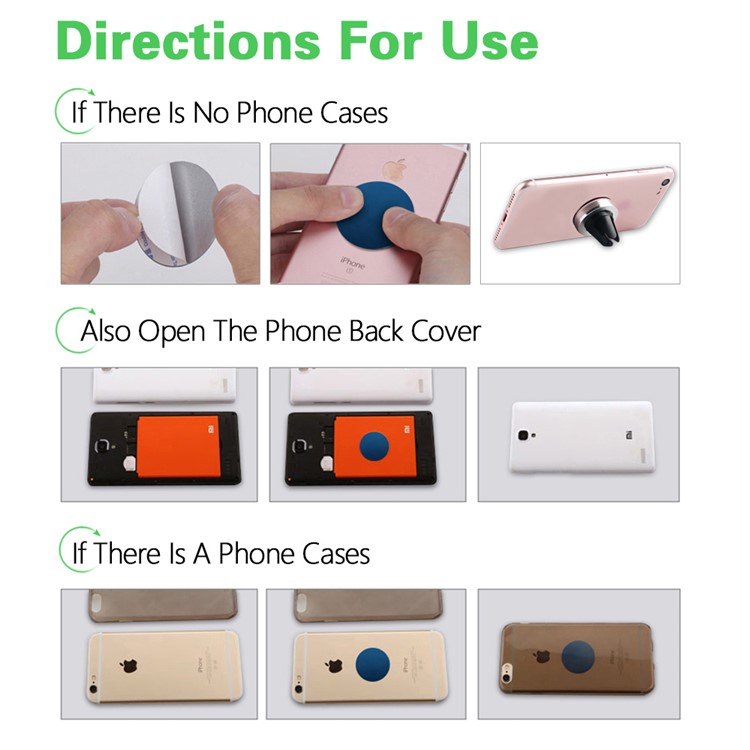 Universal Magnetic Car Air Vent Mount Smartphone Holder for iPhone Samsung Huawei LG - Silver-4
