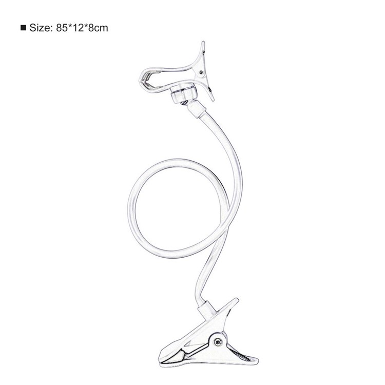 Universal Flexible Long Arm Mobile Phone Holder Desktop Bed Lazy Bracket Stand - White-11