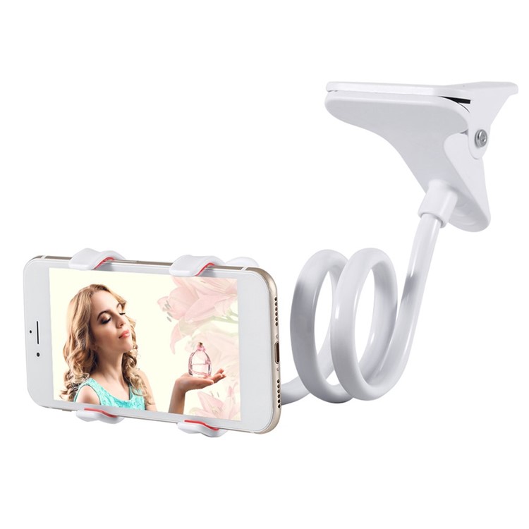 Universal Flexible Long Arm Mobile Phone Holder Desktop Bed Lazy Bracket Stand - White-2