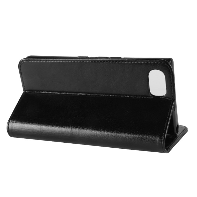 Crazy Horse Stand Wallet Leather Mobile Phone Casing for BlackBerry Keyone - Black-6