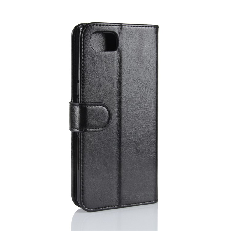Crazy Horse Stand Wallet Leather Mobile Phone Casing for BlackBerry Keyone - Black-7
