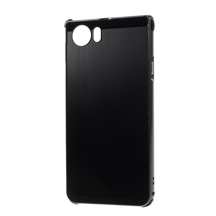 Slide-on Metal Bumper Brushed Plastic Drop-proof Phone Shell for BlackBerry Keyone - Black-2
