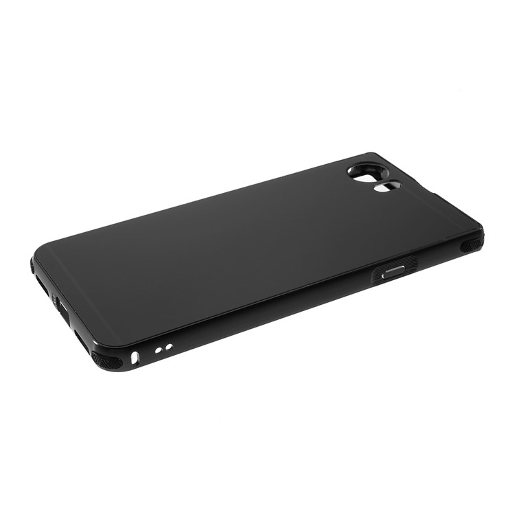 Slide-on Metal Bumper Brushed Plastic Drop-proof Phone Shell for BlackBerry Keyone - Black-3
