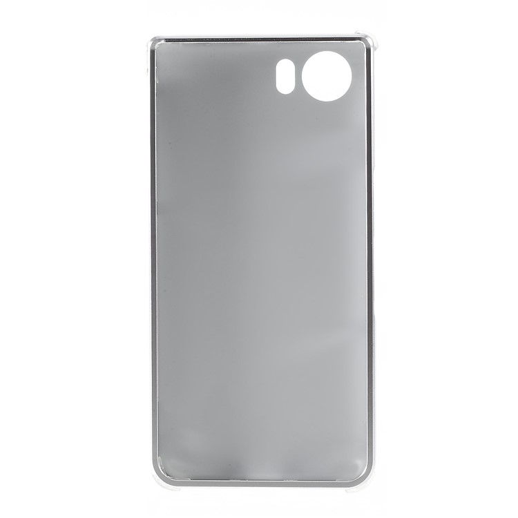 Slide-on Metal Bumper Brushed Plastic Drop-proof Phone Cover for BlackBerry Keyone - Silver-4