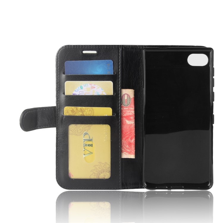 Crazy Horse Wallet Leather Stand Cell Phone Case with Magnet for BlackBerry Motion - Black-5