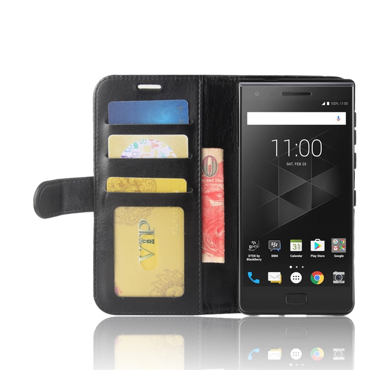 Crazy Horse Wallet Leather Stand Cell Phone Case with Magnet for BlackBerry Motion - Black-6
