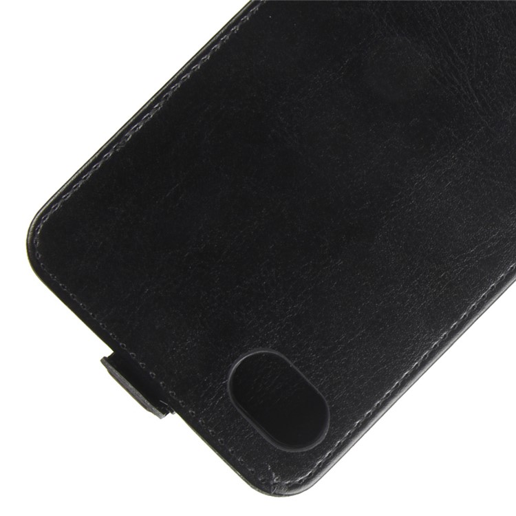 Crazy Horse Vertical Flip Card Holder Leather Mobile Case for BlackBerry Motion - Black-2
