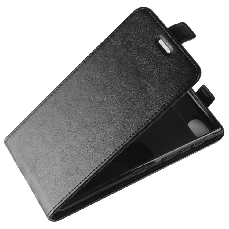 Crazy Horse Vertical Flip Card Holder Leather Mobile Case for BlackBerry Motion - Black-3