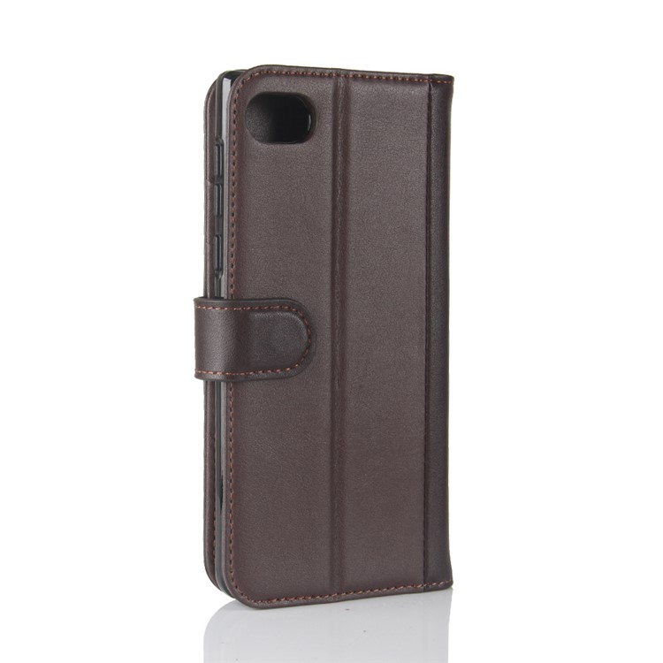 Genuine Split Leather Wallet Stand Mobile Casing for BlackBerry Motion - Brown-7