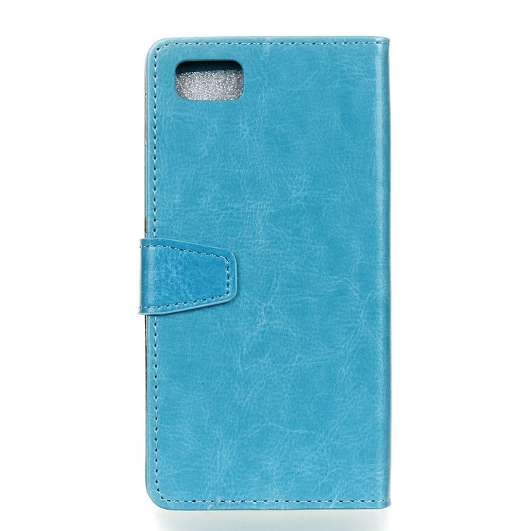 Crazy Horse Stand Wallet Magnetic Leather Mobile Phone Case for BlackBerry Motion - Blue-2