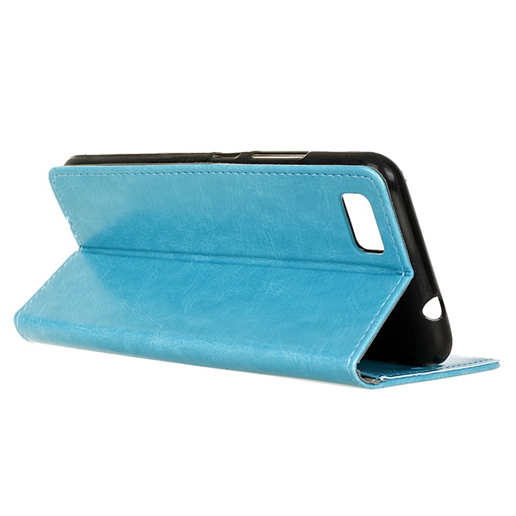Crazy Horse Stand Wallet Magnetic Leather Mobile Phone Case for BlackBerry Motion - Blue-4