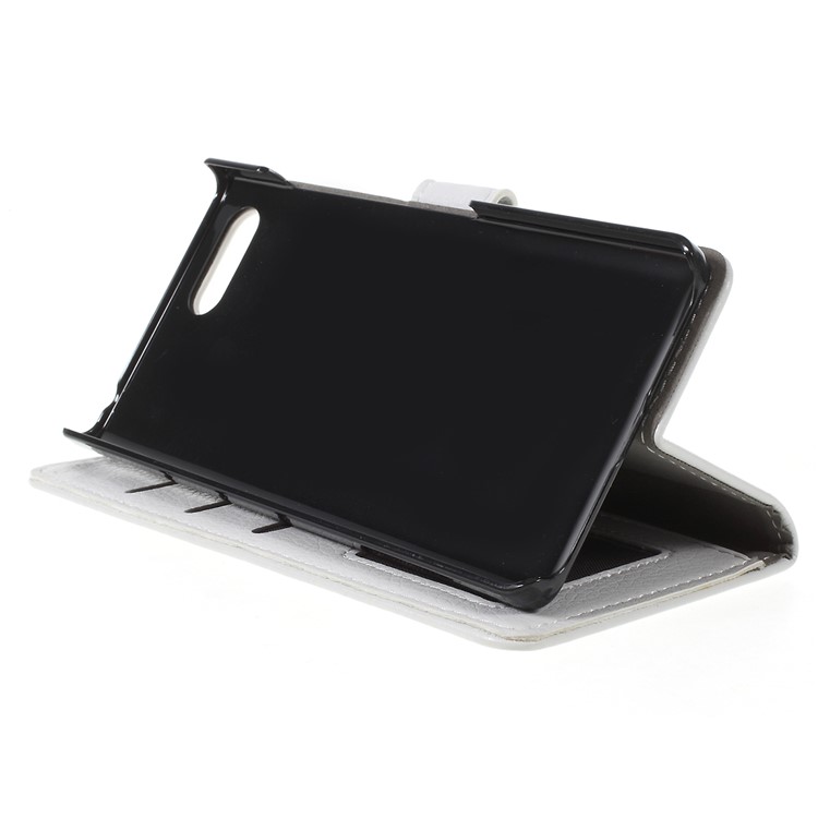Litchi Texture Wallet Stand Leather Mobile Case for BlackBerry Key2 - White-2