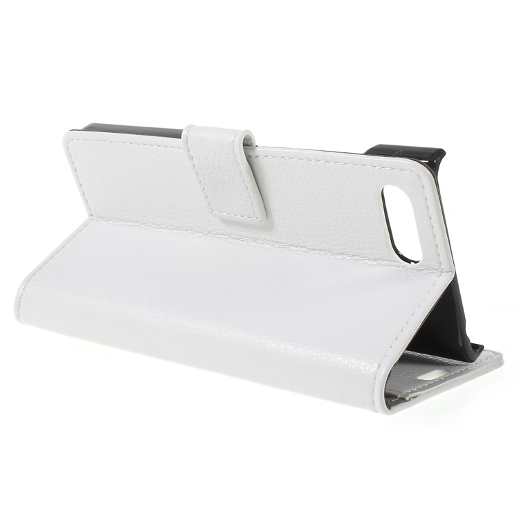 Litchi Texture Wallet Stand Leather Mobile Case for BlackBerry Key2 - White-3