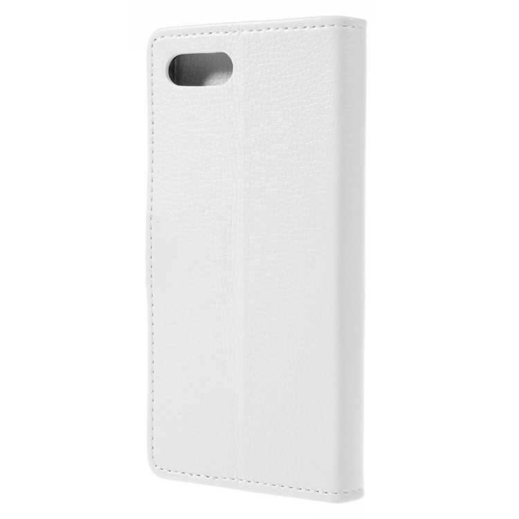Litchi Texture Wallet Stand Leather Mobile Case for BlackBerry Key2 - White-6