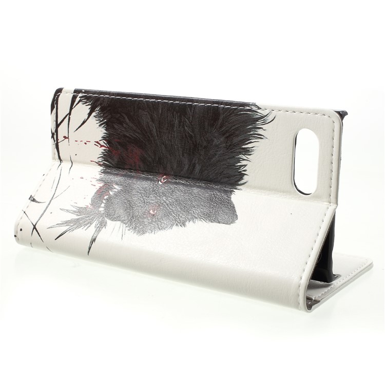 Pattern Printing Stand Leather Wallet Mobile Shell for BlackBerry Key2 - Bloody Wolf-4