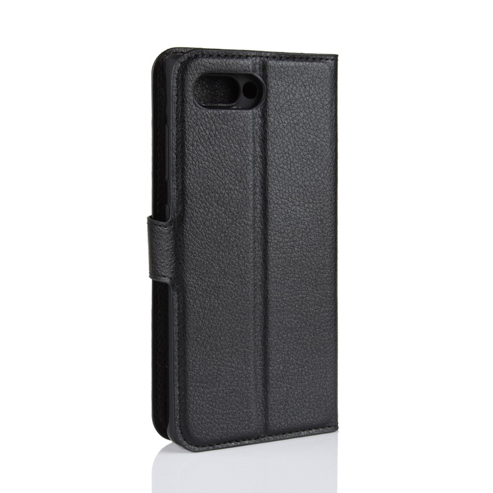 Litchi Texture Wallet Stand Leather Phone Case for BlackBerry Key2 - Black-6