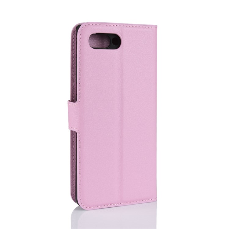 Litchi Texture Wallet Stand Leather Protective Shell Case for BlackBerry Key2 - Pink-6