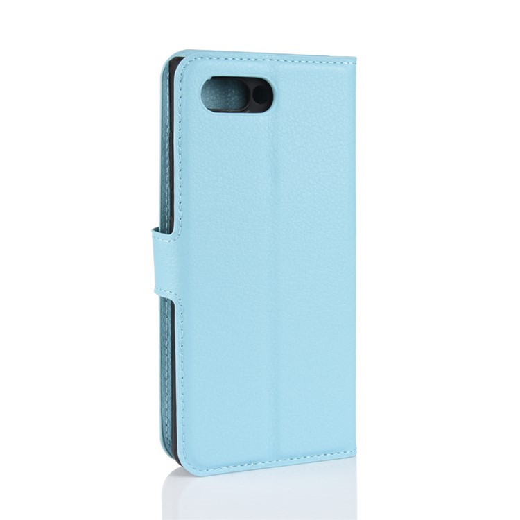 Litchi Texture Wallet Stand Leather Cell Phone Case for BlackBerry Key2 - Blue-6