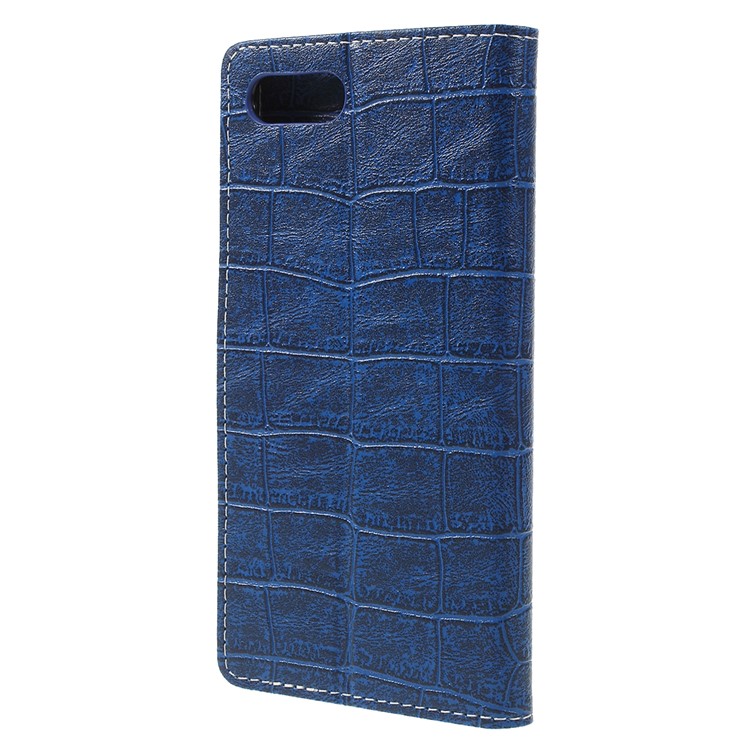 Crocodile Texture PU Leather Magnetic Stand Wallet Mobile Phone Casing for BlackBerry Key2 - Blue-6