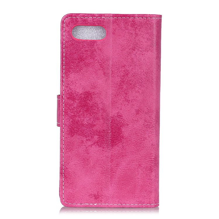 Vintage Style Leather Wallet Cover for BlackBerry Key2 - Rose-5