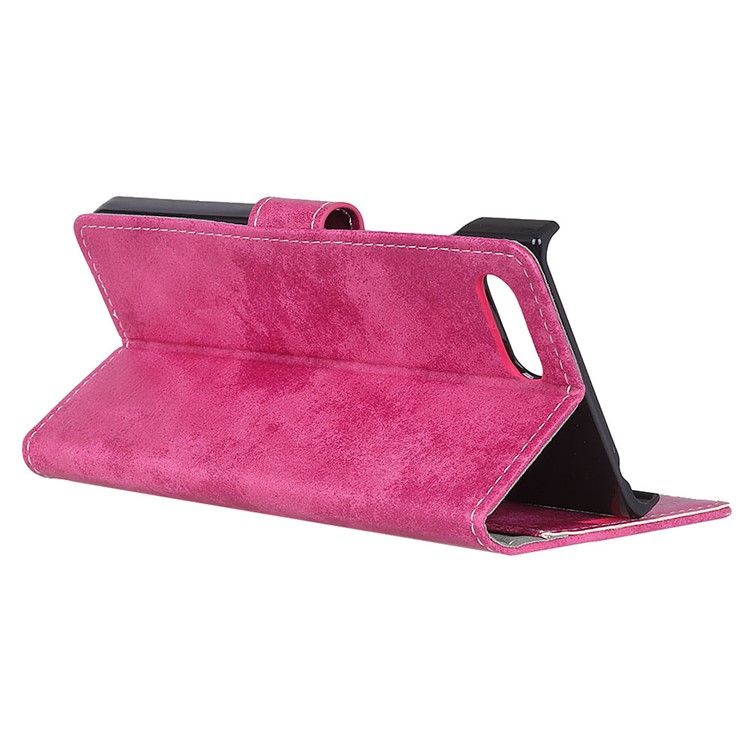 Vintage Style Leather Wallet Cover for BlackBerry Key2 - Rose-7