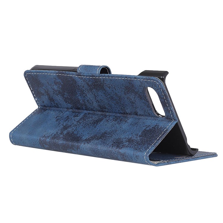Vintage Style Stand Leather Wallet Case for BlackBerry Key2 - Blue-7