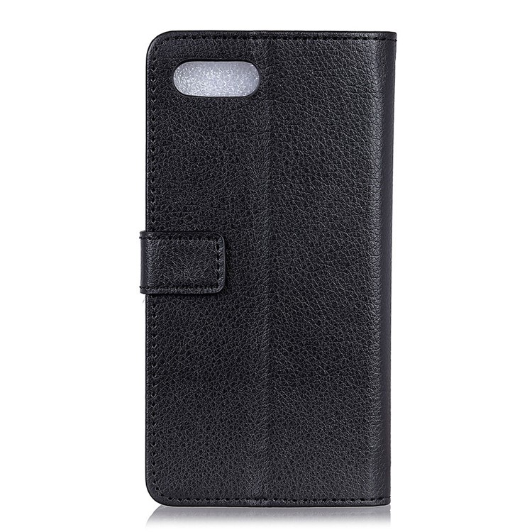 Litchi Skin Wallet Leather Stand Case for BlackBerry Key2 - Black-4