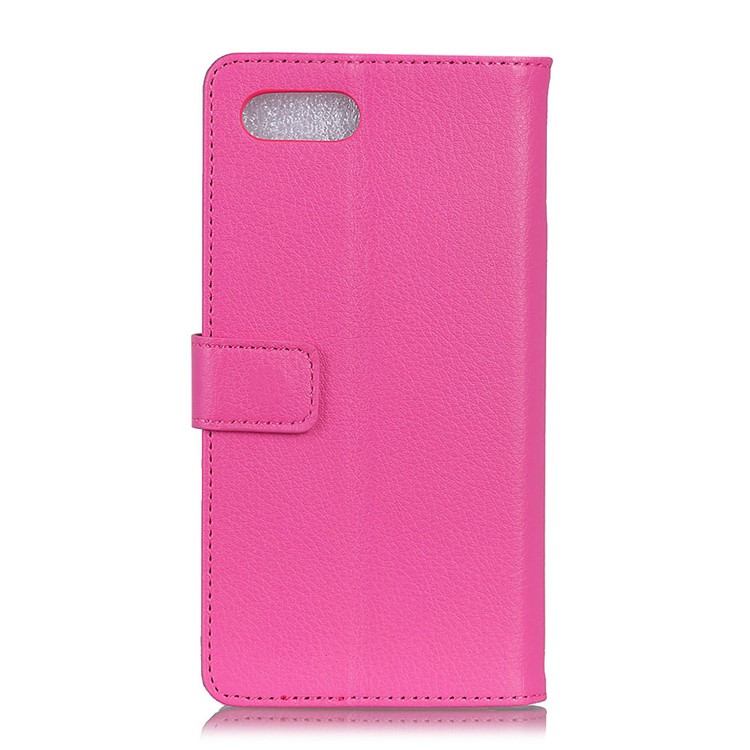 Litchi Skin Magnetic Leather Stand Case for BlackBerry Key2 - Rose-4