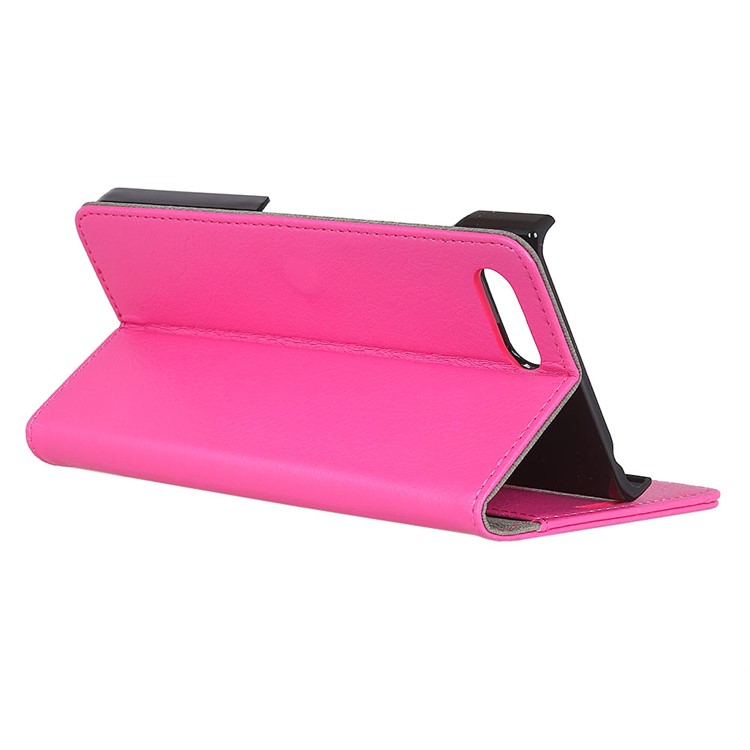 Litchi Skin Magnetic Leather Stand Case for BlackBerry Key2 - Rose-6