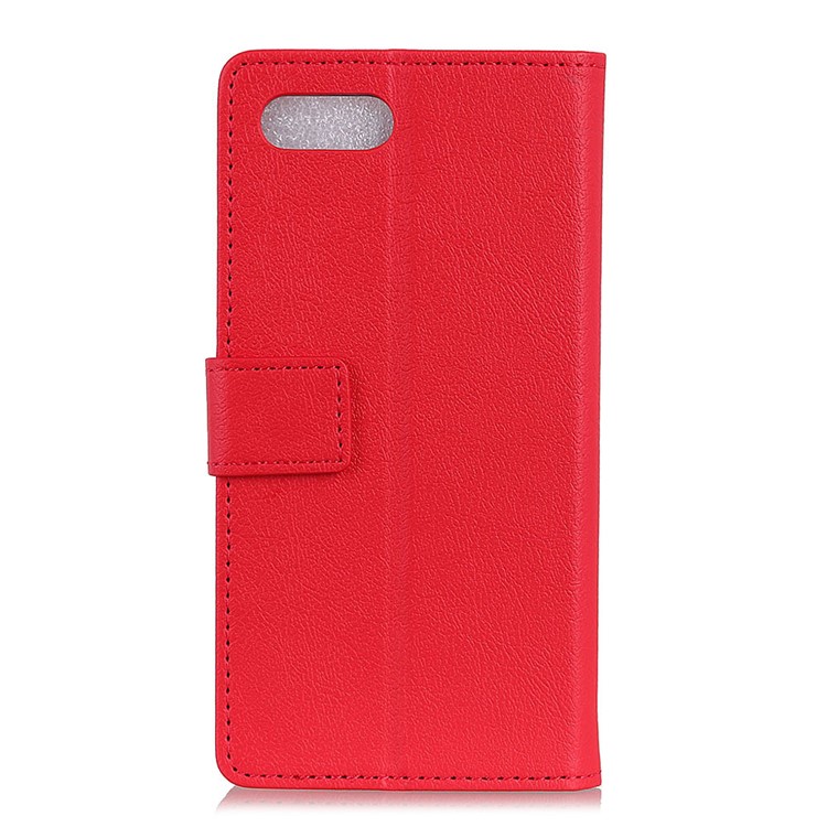 Wallet Stand Magnetic Flip Leather Phone Shell for BlackBerry Key2 - Red-2