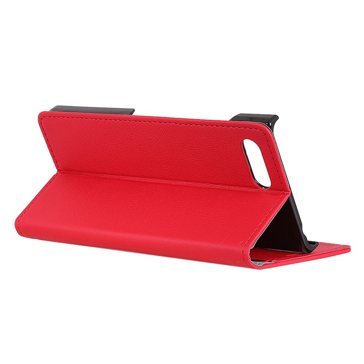 Wallet Stand Magnetic Flip Leather Phone Shell for BlackBerry Key2 - Red-4