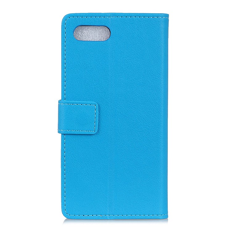 Wallet Stand Magnetic Flip Leather Mobile Phone Case for BlackBerry Key2 - Blue-3