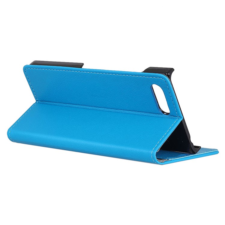 Wallet Stand Magnetic Flip Leather Mobile Phone Case for BlackBerry Key2 - Blue-5