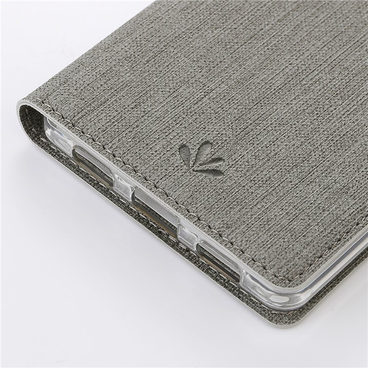 VILI DMX Cross Texture Leather Stand Card Holder Cover for BlackBerry Key2 - Grey-11