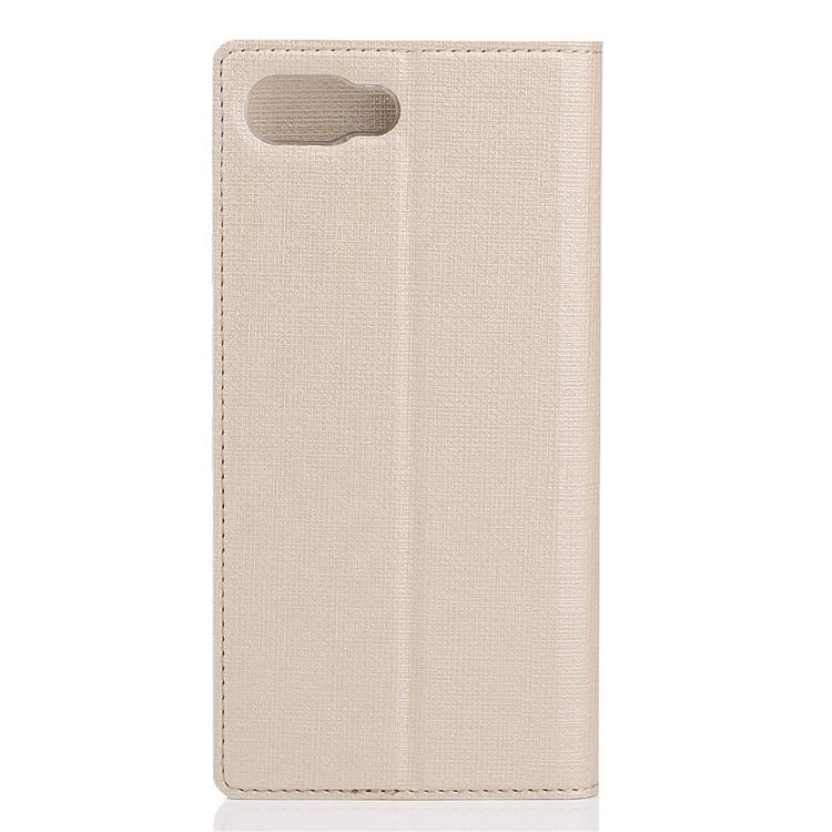 VILI DMX Cross Texture Leather Stand Card Holder Phone Case for BlackBerry Key2 - Gold-3
