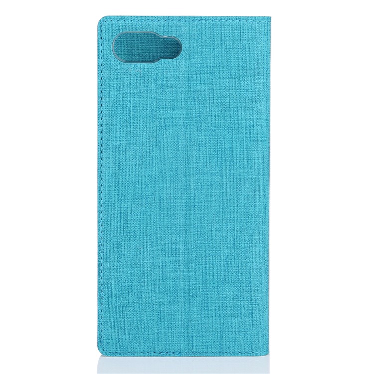 VILI DMX Cross Texture Leather Stand Card Holder Mobile Shell for BlackBerry Key2 - Blue-3