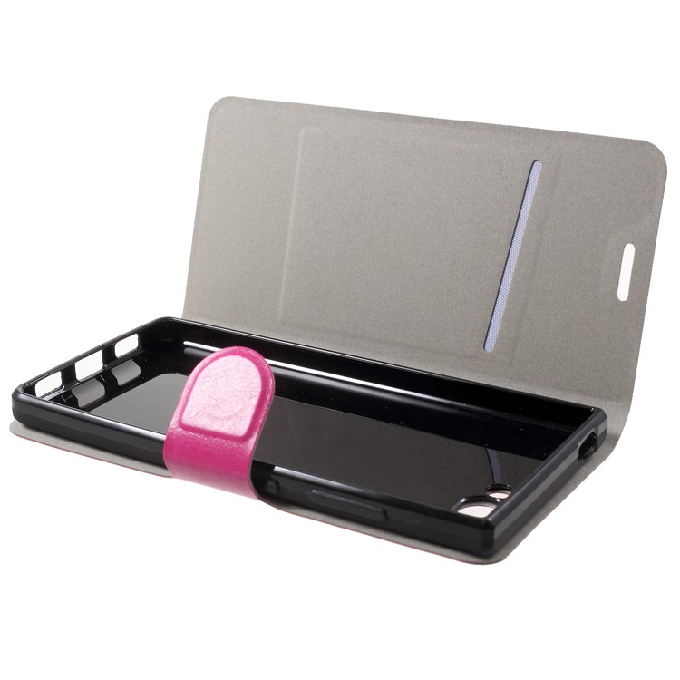 Crazy Horse Texture Stand Leather Card Slot Mobile Case (Built-in Steel Sheet) for BlackBerry Key2 - Rose-5