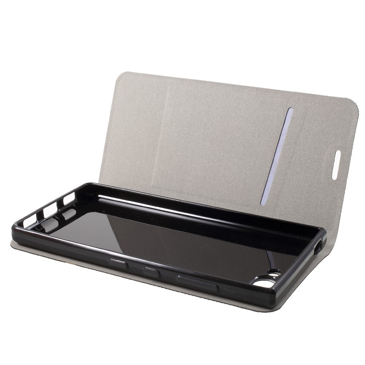 Cross Texture PU Leather Card Holder Stand Casing for BlackBerry Key2 - Black-5