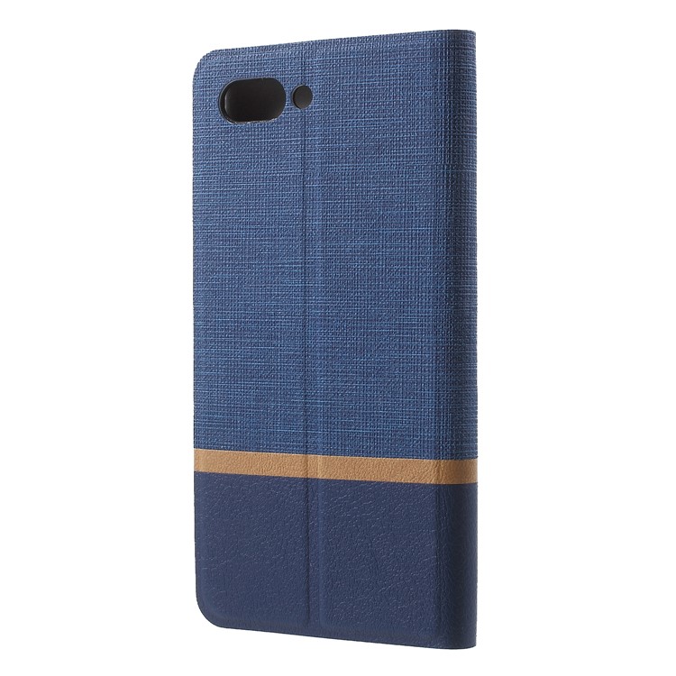 Cross Texture PU Leather Card Holder Stand Case for BlackBerry Key2 - Blue-2