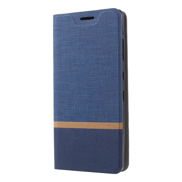 Cross Texture PU Leather Card Holder Stand Case for BlackBerry Key2 - Blue-3